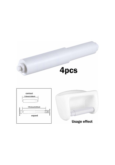 Suntek 4x Tuvalet Kağıdı Tutucu Yaylı Rulo Yardımcı Esnek Beyaz