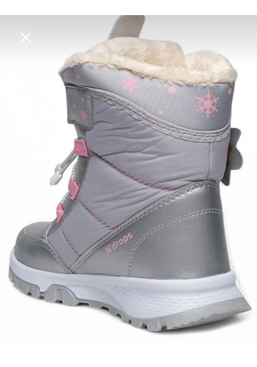 Kız Çocuk Sıcak Tutan Ortopedik Bot Gümüş - Pembe