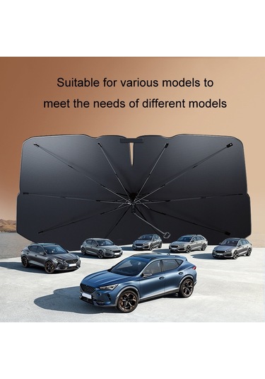 Araç Ön Camı Titanyum Güneş Koruma Isı Yalıtımı Şemsiye Küçük Altın 9958