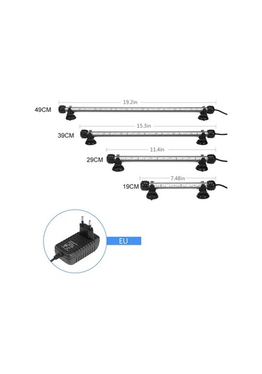 Silkroadselect 39cm Beyaz Stil Akvaryum Işığı Led Su Geçirmez Balık Tankı Işık Sualtı Balık Lambası Akvaryum Dekorasyon Aydınlatma Bitki Lambası Cm 220v Ab Güç Beyaz