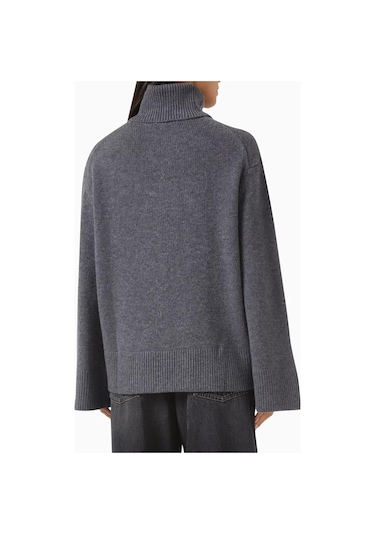 12storeez Boğazlı Merino Yün Kazak Gri