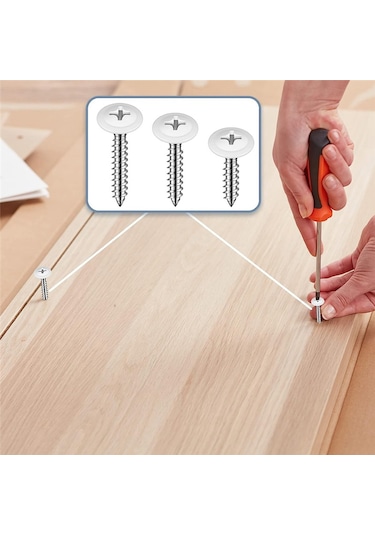 Xurunkeji Beyaz Vidalar Ahşap Beyaz Sac Metal Vida Dişi Truss Baş Hızlı Kendiliğinden Kılavuzlu Beyaz Pan Dolap Vidaları 11x8x3cm