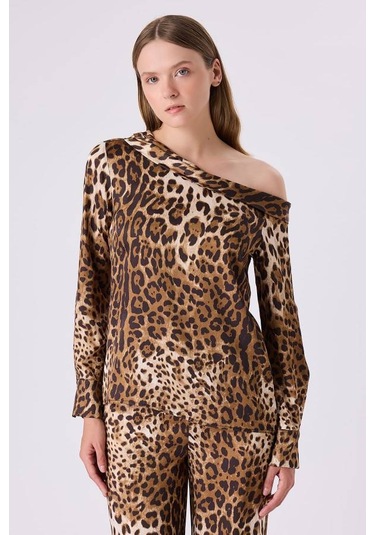 Fever Kayık Yakalı Kadın Bluz 342114032 LEOPAR