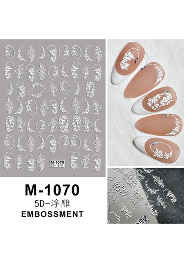 Nail Art Etiketler Çıkartmaları 5d Kabartmalı Kendinden Yapışkanlı Karikatür Çiçek Kelebek Yıldız Tırnak Çıkartmaları Fuşya