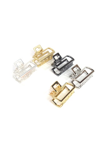 Moveevo Klasik Geometrik Kare Desenli Metal Alaşım Saç Kapağı - Yıkama Ve Günlük Kullanim Icin Sabit Tutucu - Parlak Altin