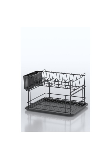 Geseus Home İki Katlı Modüler Tabaklık Bulaşıklık Mat Siyah Kb10s Siyah