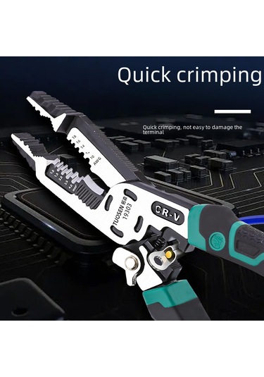 Geeksen Elektrikçi Çok İşlevli Takım: Tel Soğutma, Kesme Ve Basma İçin Dayanıklı Çelik Pense - Ev Tamiri Ve Profesyonel Kullanım