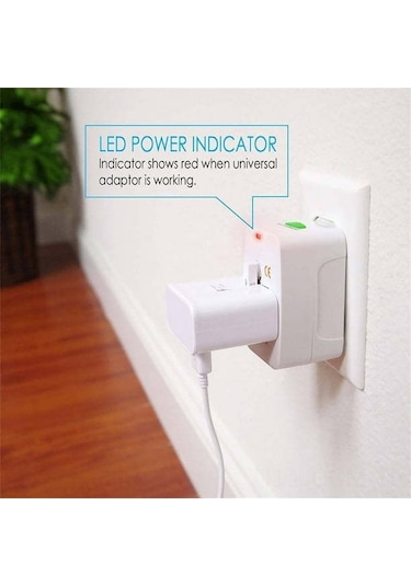 Qingmipy Evrensel Seyahat Adaptörü: Usb Çift Portlu, Avrupa/ingiltere Standartları, 150+ Ülke Uyumlu, 1500w Güç, Dayanıklı Abs Malzeme