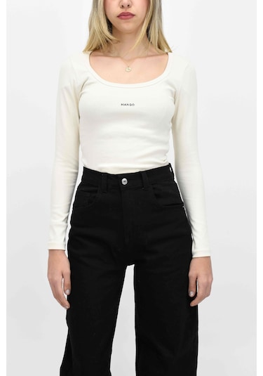 Baskılı Uzun Kollu Tişört - Taş Taş