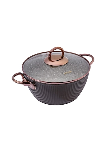 Emsan Line Siyah Rose 7 Parça Granit Tencere Seti