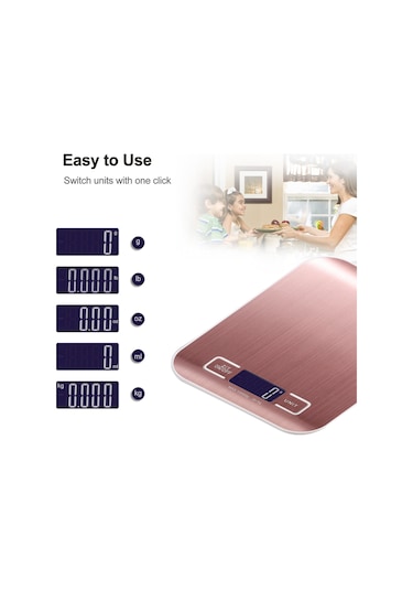 Neevoyu Pirinç Aynası Gümüş - Şarjlı Ve Pil Desteğiyle 10kg/1g Hassasiyetli Mutfak Terazi - Abs+paslanmaz Çelik - 48 Saat Çalışma Süresi Gümüş