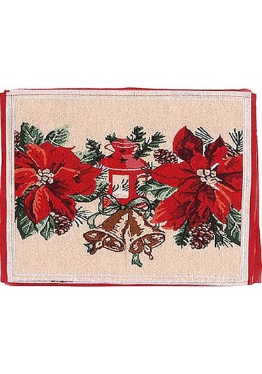 Fortunelane Noel Isı Dayanıklı Örgü Bezi Masa Koruyucu 43x34cm Zil Desen Çok Renkli Ev/parti Dekorasyon Çok Renkli