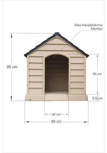 M3 Decorium Dev Büyük Geniş Köpek Evi Kulübesi Kafesi Yuvası Kümesi 100 CM