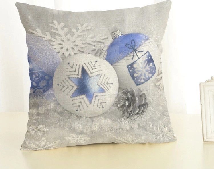 Christmas Decoration Cotton And Linen Pillow Office Home Cushion Without Pillow, Size:45x45cm White Snow Beyaz