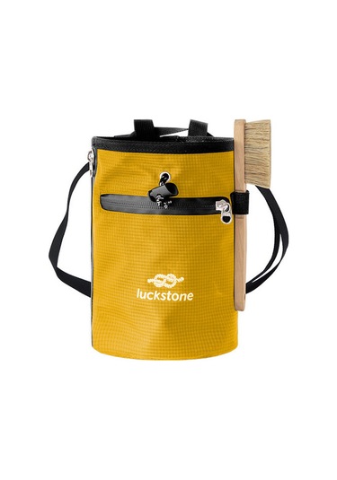 Luckstone-bouldering Halter Için Fırçalı Magnezyum Tozu Saklama-sarı Sarı