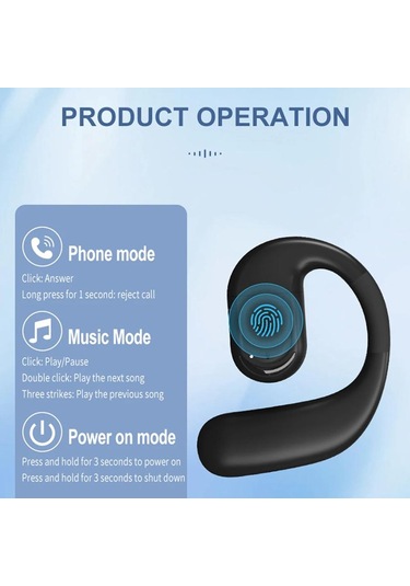 Vaorlo Dokunmatik İş Kulaklığı Tek Kulaklık Bluetooth Kulak Kancalı Kulaklık Hd Mi Subwoofer Müzik Tüm Bluetooth Kulaklık 56886865