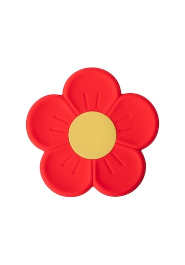 Sones 17.5cm Ev Kiraz Çiçeği Silikon Isı Yalıtım Matı Mutfak Yüksek Sıcaklığa Dayanıklı Pişirme Matı Kırmızı