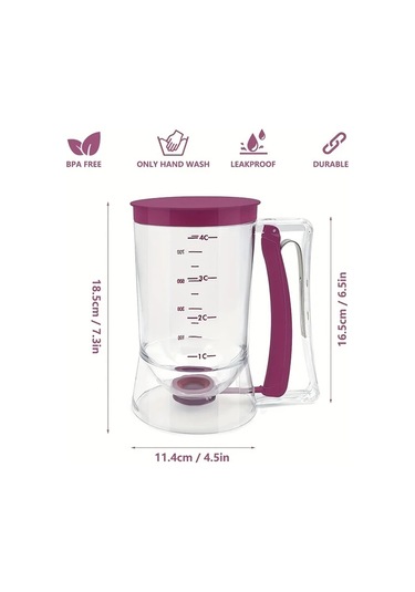 Elmpaly 1 Adet Mor Katlanır Hamur Ayırıcı - Kek, Kurabiye, Waffle Ve Pancake İçin Ideal