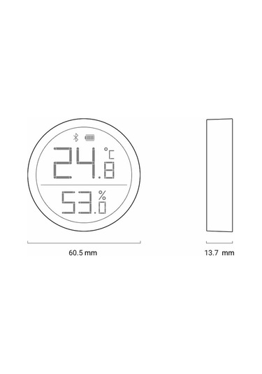 Aubyhe Qingping Bt Termometre Ve Higrometre Lite - Akıllı Sensörlü, 30 Gün Veri Saklama, Büyük Lcd Ekranlı, Beyaz Cgdk2