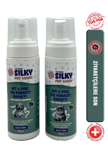 Kediler İçin Aloevera Özlü Dış Parazit Karşıtı Kuru Köpük Şampuan