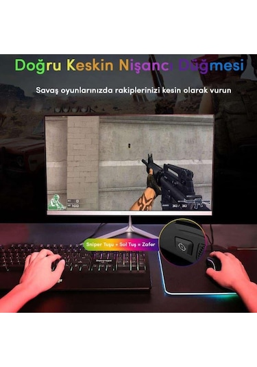 Tronsmart TG007 Makrolu 7200 DPI RGB Oyuncu Mouse