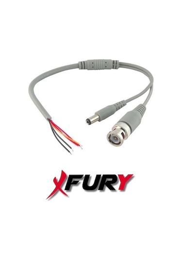 Fury 10 Adet A Kalite Kablolu Hazır Bnc + Dc Power Jack Kablolu Y Tipi Konnektör