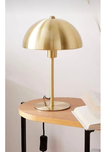 Modern Tasarım Mars Abajur Dekoratif Masa Lambası Eskitme Gold Sarı Metal Gövde Gold