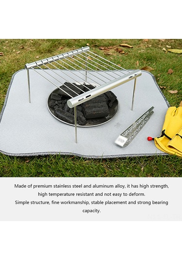 Lemestar Pratik Çelik Mangal Seti, Ev Ve Dış Mekan Kullanıma Uygun, Kolay Montajlı, Taşınabilir Bbq Aleti Gümüş