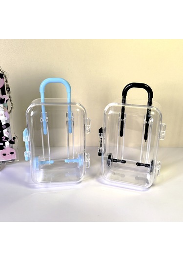 Kangvka Mini Valiz Desenli Masaüstü Organizer - Şeffaf Siyah 5x3.8x7.5cm - Küçük Aksesuar Ve Eşya Saklama Kutusu Çok Renkli