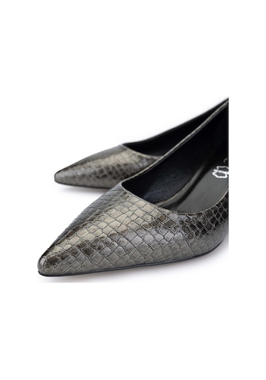 Tamer Tanca Kadın Hakiki Deri Antrasit Stiletto Ayakkabı 886 01 Bn Ayk Sk24-25 Antrasıt Fsly Bsk Antrasit