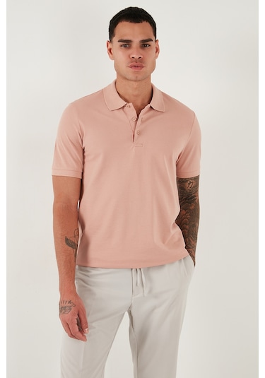 Buratti Pamuklu Regular Fit Düğmeli Erkek Polo Yaka T Shirt 5902127 Pudra