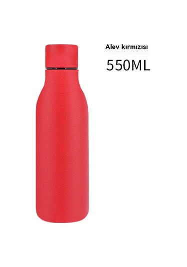 Paslanmaz Çelik 304 Spor Sprey Kaplamalı Sıcak Ve Soğuk Su Bardağı Kırmızı