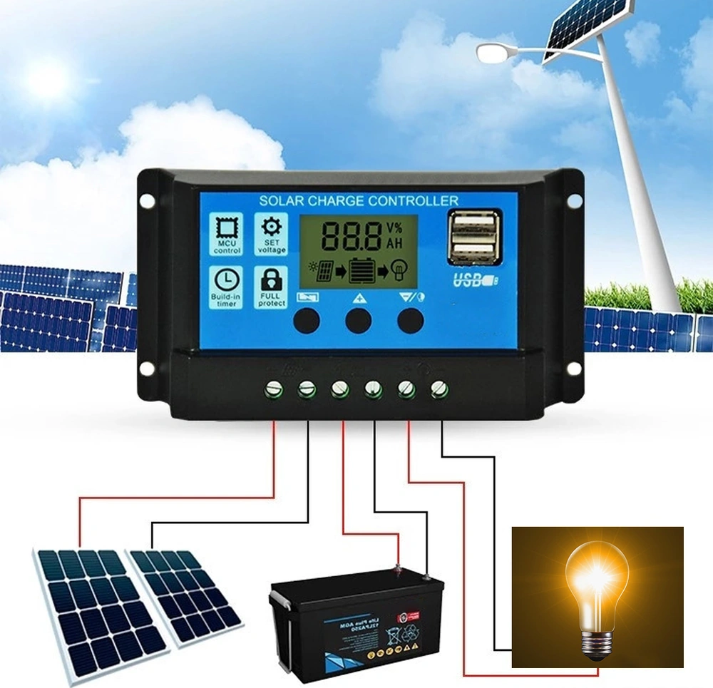 Hangfox 30a 12v/24v Otomatik Tanıma Pwm Güneş Şarj Kontrolcüsü, Ayarlanabilir Parametreler, Lcd Ekran, Çift Usb Portu Ve Optik Gecikme Modu
