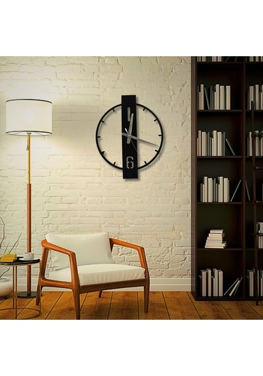 Elektrostatik Boyalı Metal Duvar Saati Sessiz Saat Mekanizması Siyah