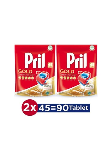 Pril Gold 90 Yıkama Bulaşık Makinesi Deterjanı Tableti 2 x 45'li Paket