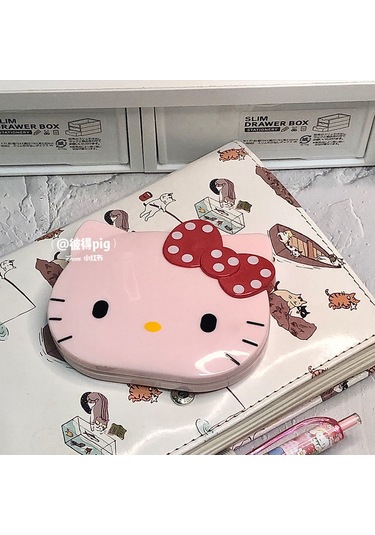 Singree Küçük Mini Kedi Desenli Cep Hesap Makinesi - Portatif Çift Taraflı Ayna Ve Hesaplama İşlevi İle Genç Stil