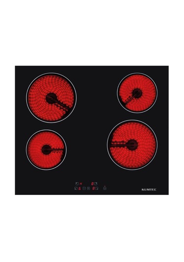 Kumtel B66-SF2 MT - V6 - 04T - DA6-830 Turbo Vitroseramik Kristal Siyah Cam Ankastre Set