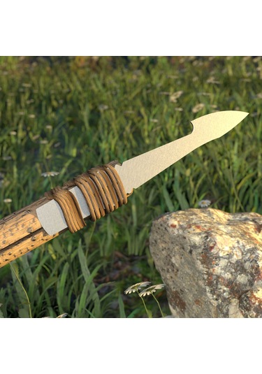 Kamp Ayısı Hunt Bushcraft Mızrak Ucu Gri