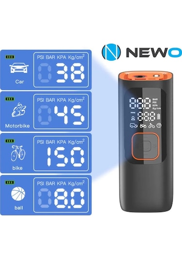 Newo Şarjlı Lastik Şişirme Pompası Işıklı Nw01-p