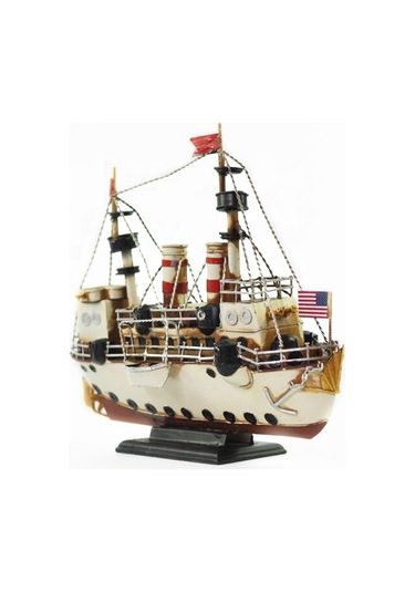 Dekoratif Retro Metal Buharlı Gemi Vintage 34cm No.1