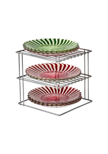 Edora Home 3 Katlı Dolap İçi Düzenleyici Çok Amaçlı Gümüş Raf - Metal Paslanmaz