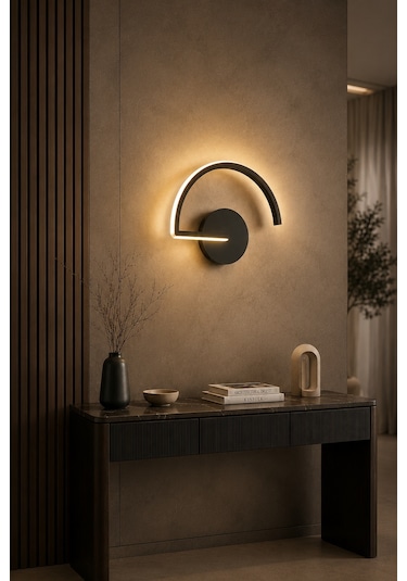 Mori Modern Led Duvar Apliği Günışığı Siyah