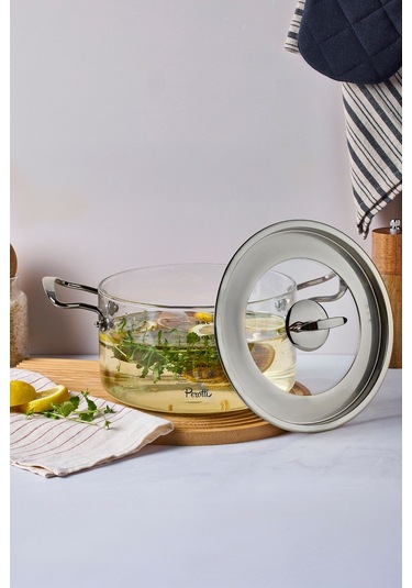 Perotti Cam Tencere 3,5 Lt Logan Silver 20x14 Cm 17645 Şeffaf