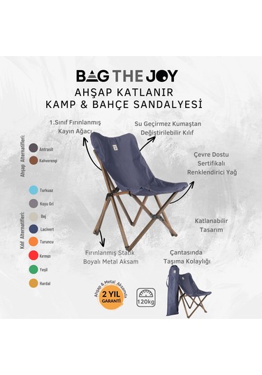 Bag The Joy Ahşap Masa Sandalye Seti Antrasit-Lacivert-60 60 55cm Kahverengi - Lacivert