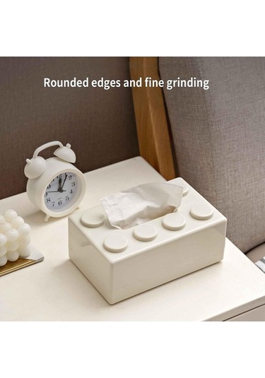 Tongxida Çok İşlevli Karikatür Yapı Bloğu, Mendillik Saklama Kutusu, Oturma Odası Sehpa Dekorasyonları, Renk: Beyaz Diğer Diğer