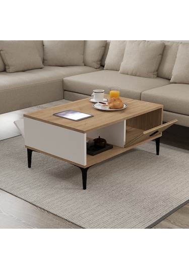 2005 Sare Orta Sehpa Sepet - Yunus - Beyaz Kapaklı Sepet - Yunus - Beyaz