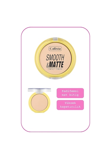Callista Smooth & Matte Compact Powder Mat Bitişli Toz Pudra - 51 Soft Sand