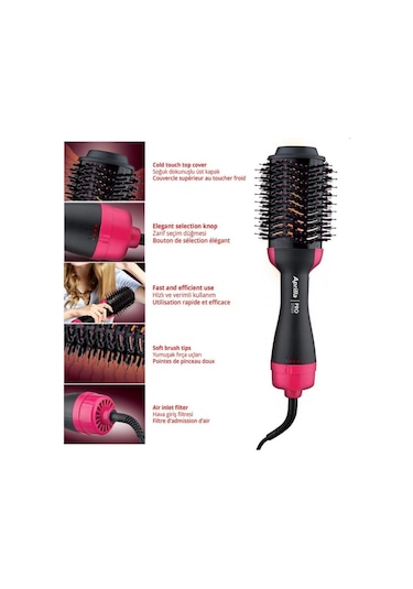 Ahs-2042 Saç Şekillendirici 3 Hız Ve Isı Ayarlı Siyah