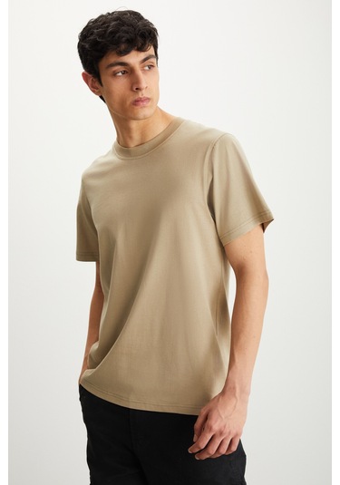 Mıchel Erkek Slim Fit Dar Kesim %100 Organik Pamuklu Yana Kayan Dikişli Basic Örme Vizon T-shirt Mıchel Erkek Slim Fit Dar Kesim %100 Organik Pamuklu Yana Kayan Dikişli Basic Örme Vizon T-shirt