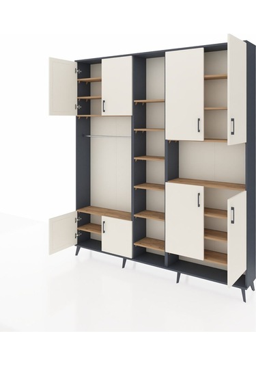 Arges Dolap 18 Raflı 8 Kapaklı Tek Askılı 220x30x243 Antrasit-aytaşı/çam Aytası/atlas Çam Arges Dolap 18 Raflı 8 Kapaklı Tek Askılı 220x30x243 Antrasit-aytaşı/çam Aytası/atlas Çam